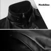 Men faux läderjacka Motorcykel Men Slim Fit Stand Collar Pu Jacka Jaqueta de Couro Masculina Outwear Man Pu Leather Coat 240116