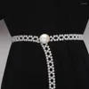 Bälten Kvinnor Runway Fashion Pearl Sticked Cummerbunds Female Dress Corsets Waistband Decoration Narge Belt TB1947