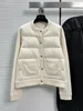 Womens Downs Winter loro Pocket Knitted Spliced Duck Down Jackets piana