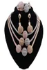 Mode perles africaines collier boucles d'oreilles ensemble marque Dubai or coloré ensemble de Bijoux nigérian femme mariage Bijoux de mariée 7884437
