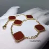 Designer Bracelet Cleef Van Four Leaf Clover Bracelet Van Clover Bracelet Luxury Designer jewelry Four Leaf Bracelets 18K Gold Silver Plate Agate Diamond Fashion va