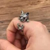 Cluster Ringe Buyee 925 Sterling Silber Persönlichkeit Hund Ring Finger Für Frau Männer Ausgezeichnete Tier Rock Punk Schmuck Kreis