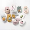 Skarpetki dla dzieci Lawadka 5 Pairs/Pack Cartoon Baby Boy Girls Socks Bawełny nowonarodzony antypoślizgowy podłogowy skarpetki miękkie skarpetki dla dziewcząt Spring H240508