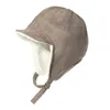 Bérets Hommes Femmes Hiver Chaud Chapeau De Trappeur Avec Visière Bord Thermique Doublé En Peluche Chasse En Plein Air Cyclisme Ski Coupe-Vent Baseball Cache-oreilles