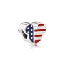 Lose Edelsteine 2024 Hochwertige Mode Amerikanische Flagge Serie Anhänger Perlen Original 1:1 Damen Party Einfache Schmuck Accessoires Geschenk