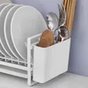 Kitchen Storage Plate Rack Dish Cabinet Drying Drainer With Utensil Holder For Bakeware Counter