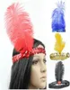 20 pçslote 10 cores mulheres cabeça banda frisado lantejoulas flapper pena bandana headpiece festa traje bandana acessórios de cabelo 4533423