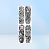 Large Arm Sleeve Tattoo Clock Rose Cross Dragon Waterproof Temporary Tatto Sticker Poker Lion Body Art Full Fake Tatoo Women Men4778045