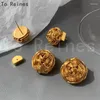 Ohrstecker zu Reines Brand Design Hiphop Punk Metall Twist Knit Ball Ohrring für Frauen Gold Farbe weiblichen Ohrschmuck besondere Weihnachten