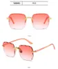 2023 Nya Rimless Women's Solglasögon Fashion Gradient Lenses Sun Glasses Lady Vintage Alloy Legs Classic Designer Shades UV400