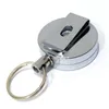 Keychains Metal Wire 60CM Key Chain Recoil Extendable Keyring Pull Retracting Ring Clip