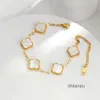 Дизайнерские браслеты с подвесками Van Four Leaf Clover Cleef Браслет женские браслеты для женщин золотые украшения счастливый агат с покрытием из розового золота высококачественный ювелирный аксессуар f