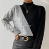 Chandails pour femmes printemps et automne pull pour femme populaire décontracté demi-col roulé pull Tweed tricots