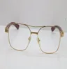 Ramy całej szklanki Designer okrągłe metalowe okulary Carter Santos de Beige Bubinga Wood 5037821 Oryginalne okulary w Gold6079521