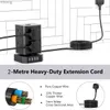 Prise de câble d'alimentation multiprise de tour avec prise à 8 voies étend 4 ports USB protection contre les surtensions de ligne de 2 M Type de puissance 2500 W/10 A adapté au bureau à domicile YQ240117