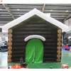 10x5m 32.8x16.4ft Free Door Ship Outdoor Activities commercial Xmas decoration Inflatable Santa Grotto Christmas House with Wood Print Tents For Sale