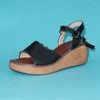 Sandálias confortáveis sapatos de couro genuíno mulheres chinelos cunhas 2024 verão med saltos plataforma slides trabalho mãe plus size 41 42 43