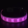 Collari per cani che vendono nylon regolabile in silicone ad alta visibilità illuminato con 8 luci colorate e 15 modalità di collare a LED con luce flash