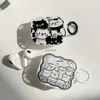 Mobiele telefoon hoesjes voor Airpods Pro 2 Golvend oortelefoonhoesje Cartoon schattig Zwart Wit Lijn Streep Kat Siliconen omhulsel voor Airpods 1 3 Transparant hoofdtelefoon YQ240117