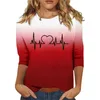 T-shirts pour femmes col rond manches courtes vêtements EKG hauts décontractés pour femmes femmes Long équipement froid