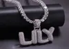 AZ Niestandardowa nazwa Małe litery Naszyjnik Wisior Ziery Hiphop Biżuteria z 24 cali łańcucha liny na prezent22949295495698