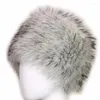 Basker kvinnor faux päls hatt rysk stil vinter varm skidåkning fluffig öronmuff utomhus dräkt tillbehör