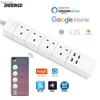 Wtyczka kabla zasilacza inteligentna zasilanie UK WiFi WIFI Współpracuje z Alexa Googlehome Multi Plug 4 Sandy 4 AC 4 USB Portsvoice Control YQ240117