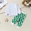 Set di abbigliamento Bambino Neonate Ragazzi Completi per il giorno di San Patrizio Felpa portafortuna Pullover Top Pantaloni trifoglio verde Set carino irlandese