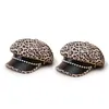 Leopardo pérola primavera outono moda feminina versão coreana boina sombreamento menina personalidade pico boné sboy chapéu 240116