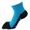 5 Pairs Sport Toe Ankle Socks Compression Combed Cotton Bright Color SweatAbsorbing Fitness Bike Run Finger Travel 240117