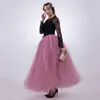 Jupes couches Tutu Tulle Jupe Vintage Midi plissée femmes Lolita demoiselle d'honneur fête de mariage Faldas Mujer Saias Jupe robes longues