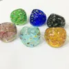 6 pezzi colori misti a caso anelli in vetro di murano di Murano colore lamina d'oro 17-19mm modello casuale a fascia calda all'ingrosso