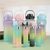 Water Bottles 3pcs/Set Water Bottle Motivational Drinking Sports Water Bottle with Time Marker Portable Reusable Plastic Cups Outdoor Travelvaiduryd