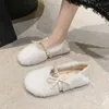 Bow-Knot Winter Shoes Women Loafers Fur Autumn Round Toe Modis Casual Female Sneakers Slip-on Butterfly Fall Moccasin S 240117