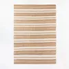 Carpets Area Rug Striped Jute Wool Flat Pile Carpet Tan Rectangle Shape 210x300cm