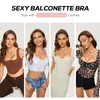 Dobreva Women's Push Up Balconette Bra Sexy Lace Demi Underwire ShelfPlusサイズ軽くパッド240116