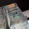 hoge kwaliteit herenjeans designer jeans heren damesmode zware letterborduurwerk grafische broek casual losse klassieke denim jeansbroek met rechte pijpen