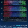 Keyboards Wireless Keyboard and Mouse Combo RGB Backlit Rechargeable Light Up Letters Full-Size Ergonomic Sleep Mode 2.4GHz J240117