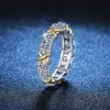 Custom Wholesale Moissanite Jewelry D VVS1 White Diamond Stone 2mm/4mm Moissanite Engagement Eternity Band Rings for women