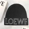 Beanie / Skull Caps Luxo Cashmere Chapéu De Malha Designer Loewf Beanie Cap Mens Inverno Casual Lã Quente Drop Entrega Acessórios de Moda Otqjh