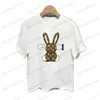 Męskie koszulki Yzdls Summer Little Rabbit Printed Anime T-shirt Casual Street Street Round Neck Top Estetyka jest T240117