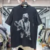 록 티 티-셔츠 남성 wahsed 검은 셔츠 미국 크기 디자이너 대형 Tshirts High Street Real Pics 24 Summer