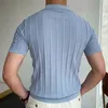 Mäns kortärmad poloskjorta med lapel krage affärsansvarig stil ren färg tröja fashionabla design plus storlek 240117