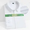 Plus Size S~8XL Bamboo Fiber Shirt Men Long Sleeve Slim Stretch Anti-Wrinkle Business Office Formal White Shirts 240117