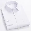 Męska koszula Formal Long Sleeve S ~ 8xl Oversize of Office Solid Kolor Piasione anty-łzę bez żelaza Business Białe koszule 240117