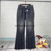 Herenjeans beschadigd Flare Black Jeans Men Women Hoge kwaliteit gewassen oversized denim TrouseRephemereW