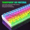 Claviers Transparent rvb éclairage coloré clavier ensemble de souris USB Type C 61 touches mécanique filaire clavier de jeu pour ordinateur souris d'ordinateur portable J240117