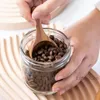 ملعقة خشبية طبيعية ملعقة قصيرة مقبض القهوة بودرة حليب القهوة ملاعق كعكة الخبز قياس مغرفة أداة المطبخ متعددة الوظائف Th1264