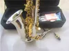 High-end original 037 estrutura um-para-um modelo E-flat tune profissional saxofone alto tubo de cobre branco corpo sax banhado a ouro com estojo