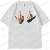 Herr t-shirts y2k t shirt hip hop malfinger grafisk tryck överdimensionerad kort hylsa topp män kvinnor ny mode casual lös gotisk tshirt t240117